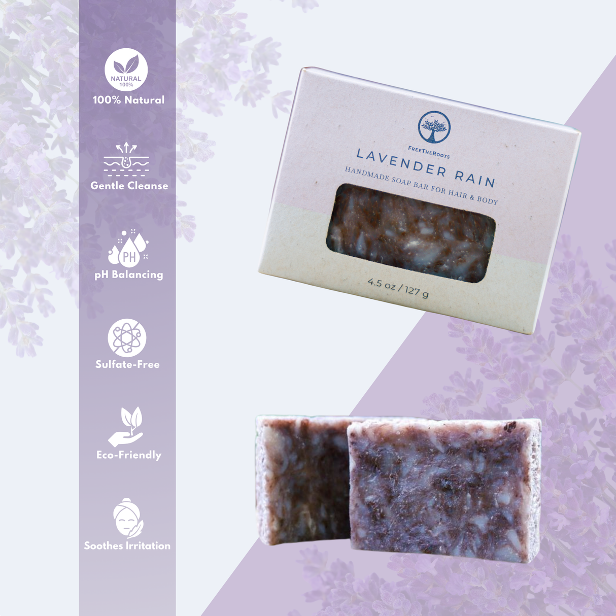 Lavender Rain Shampoo-Replacement Bar