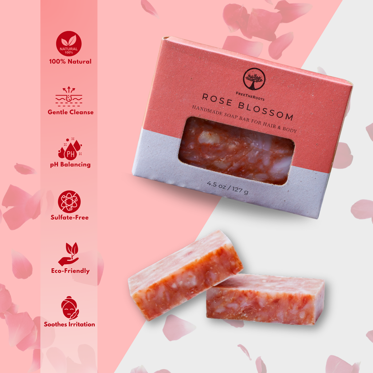 Premium Rose Blossom Shampoo-Replacement Bar